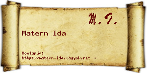 Matern Ida névjegykártya